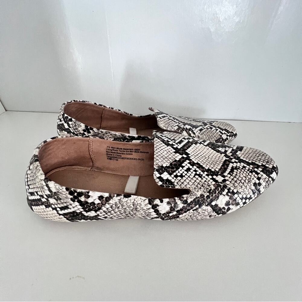 Women size 7.5 Snakeskin Loafers Blk/Grey & White. - Picture 6 of 9
